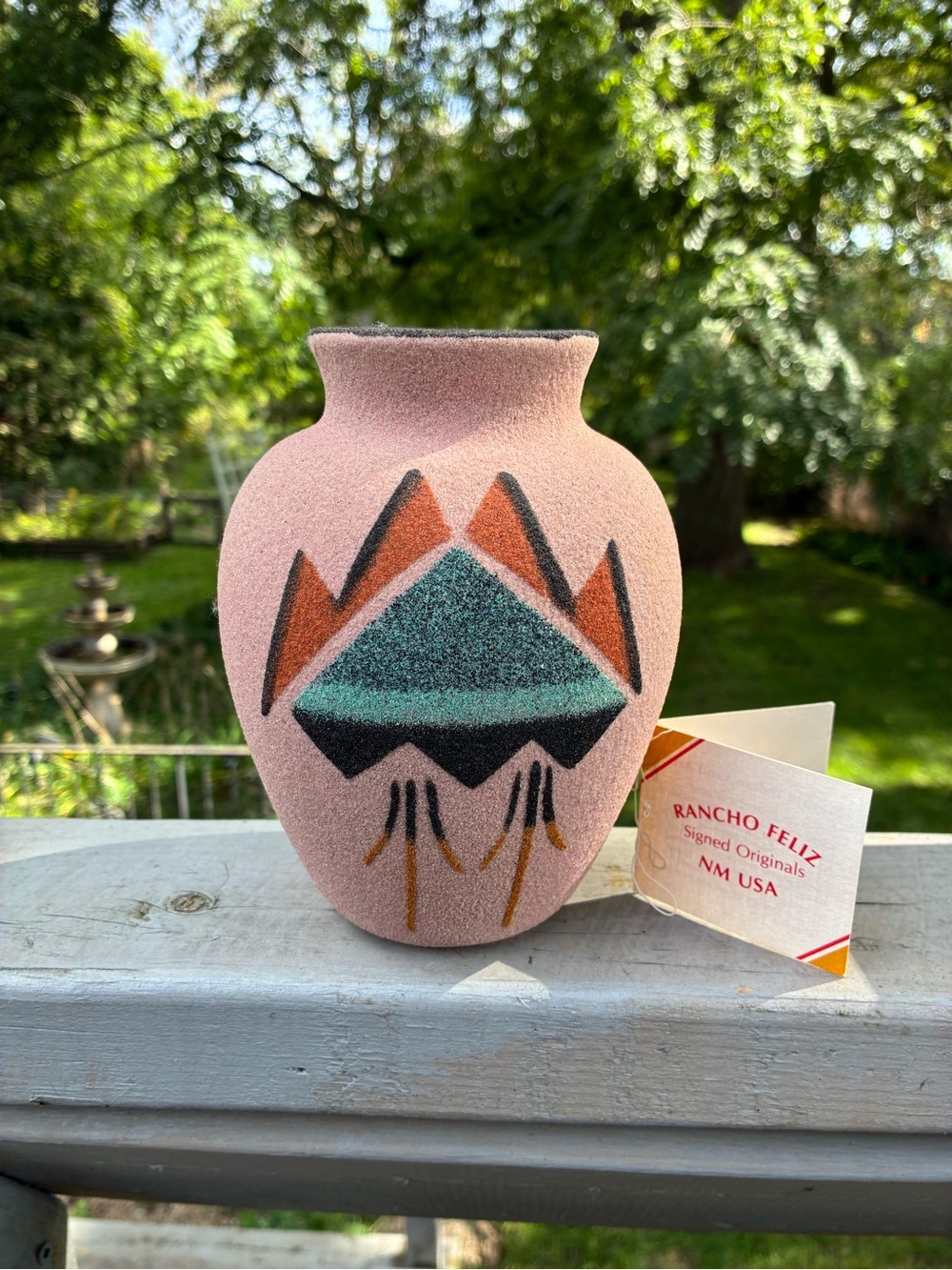 NWT Handcrafted Navajo Indigenous Sand Vase